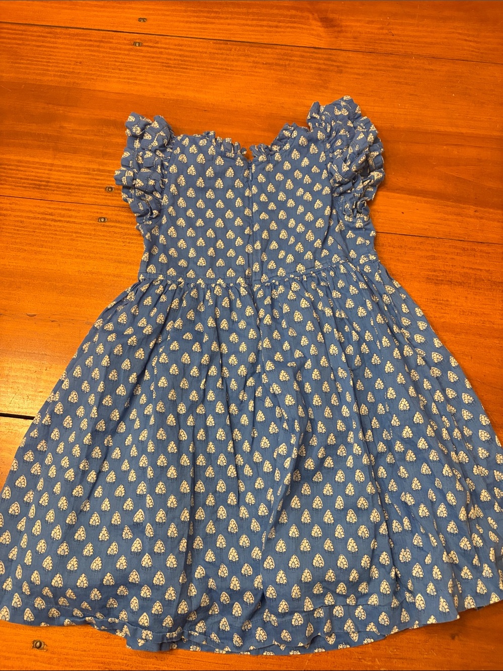 Pink Chicken Blue Ruffle Sleeve Dress - Picture 4 of 6